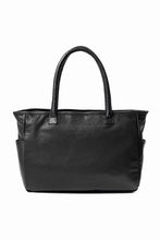 Load image into Gallery viewer, PORTER CLASSIC PC RIDERS LEATHER TOTE BAG M W / SILVER ZIPPER (BLACK)