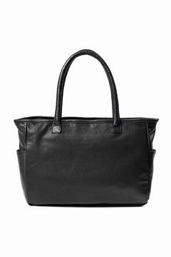 Load image into Gallery viewer, PORTER CLASSIC PC RIDERS LEATHER TOTE BAG M W / SILVER ZIPPER (BLACK)