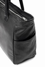Load image into Gallery viewer, PORTER CLASSIC PC RIDERS LEATHER TOTE BAG M W / SILVER ZIPPER (BLACK)