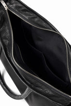 Load image into Gallery viewer, PORTER CLASSIC PC RIDERS LEATHER TOTE BAG M W / SILVER ZIPPER (BLACK)