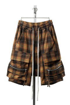 画像をギャラリービューアに読み込む, A.F ARTEFACT PLAID SAROUEL ZIP CARGO SHORTS (BLACK CAMEL)