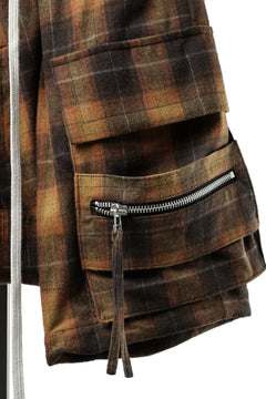 画像をギャラリービューアに読み込む, A.F ARTEFACT PLAID SAROUEL ZIP CARGO SHORTS (BLACK CAMEL)