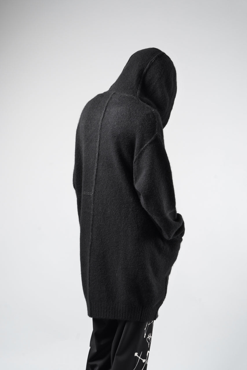 Load image into Gallery viewer, ISABEL BENENATO Yak Hooded Coat and Outer Seams Detail (BLACK)