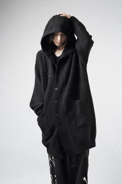 Load image into Gallery viewer, ISABEL BENENATO Yak Hooded Coat and Outer Seams Detail (BLACK)