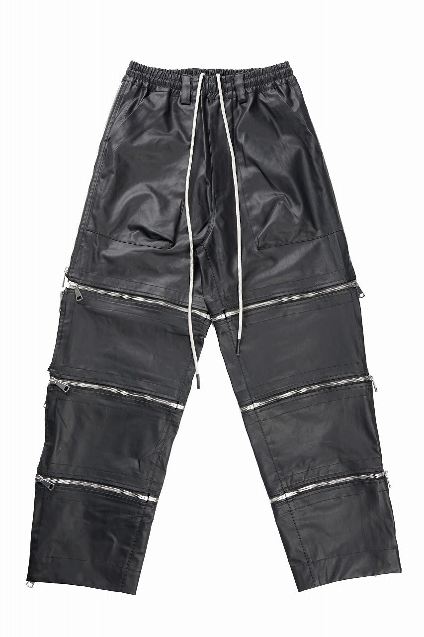 画像をギャラリービューアに読み込む, A.F ARTEFACT MATTE COATING ZIP WIDE PANTS (BLACK)