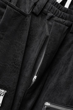 画像をギャラリービューアに読み込む, A.F ARTEFACT MULTI FLAP WIDE PANTS / VEGAN LEATHER (BLACK)