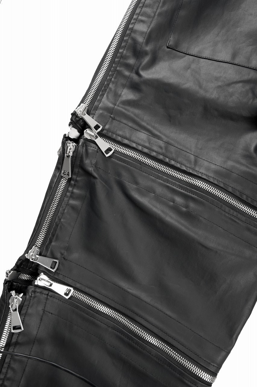 画像をギャラリービューアに読み込む, A.F ARTEFACT MATTE COATING ZIP WIDE PANTS (BLACK)