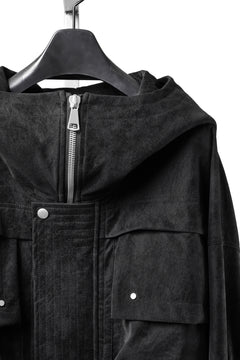 画像をギャラリービューアに読み込む, A.F ARTEFACT MILITARY HOODIE BLOUSON / VEGAN LEATHER (BLACK)