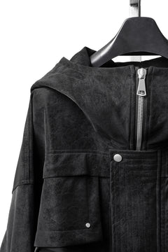画像をギャラリービューアに読み込む, A.F ARTEFACT MILITARY HOODIE BLOUSON / VEGAN LEATHER (BLACK)