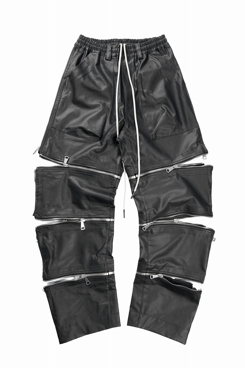 画像をギャラリービューアに読み込む, A.F ARTEFACT MATTE COATING ZIP WIDE PANTS (BLACK)