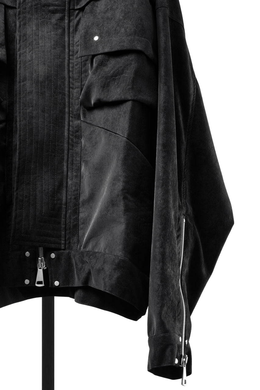 画像をギャラリービューアに読み込む, A.F ARTEFACT MILITARY HOODIE BLOUSON / VEGAN LEATHER (BLACK)