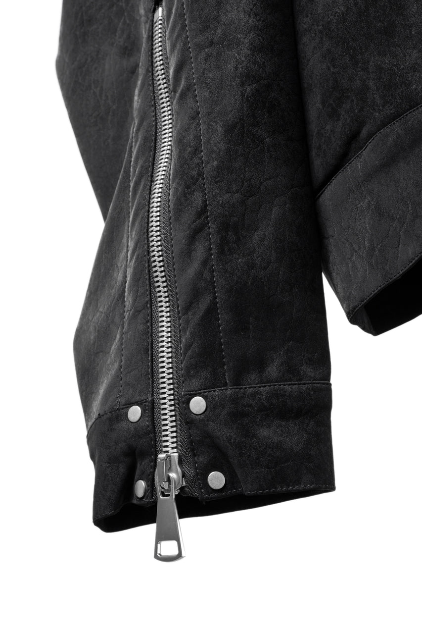 画像をギャラリービューアに読み込む, A.F ARTEFACT MILITARY HOODIE BLOUSON / VEGAN LEATHER (BLACK)