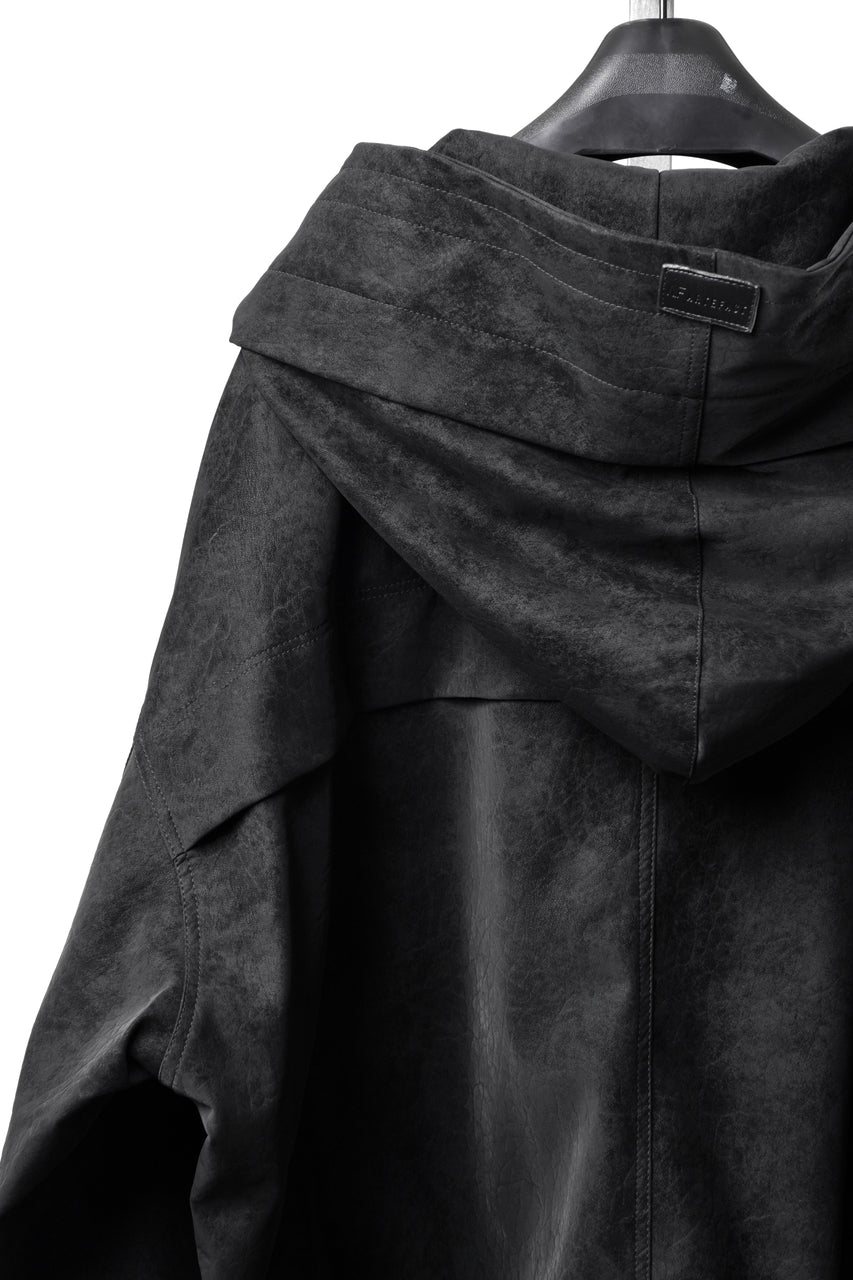 画像をギャラリービューアに読み込む, A.F ARTEFACT MILITARY HOODIE BLOUSON / VEGAN LEATHER (BLACK)