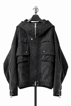 画像をギャラリービューアに読み込む, A.F ARTEFACT MILITARY HOODIE BLOUSON / VEGAN LEATHER (BLACK)
