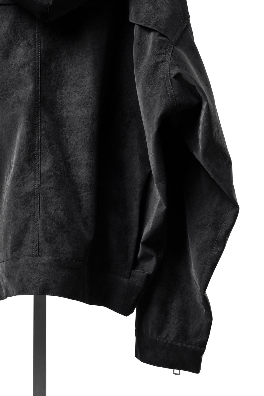 画像をギャラリービューアに読み込む, A.F ARTEFACT MILITARY HOODIE BLOUSON / VEGAN LEATHER (BLACK)