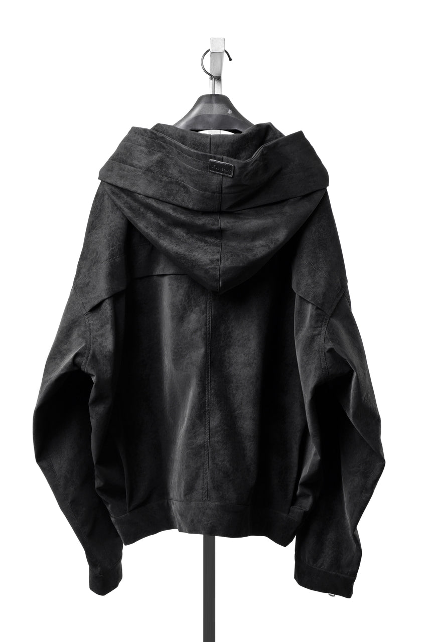 画像をギャラリービューアに読み込む, A.F ARTEFACT MILITARY HOODIE BLOUSON / VEGAN LEATHER (BLACK)