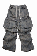A.F ARTEFACT MULTI FLAP WIDE PANTS / BLENDED SHADES DENIM (STEEL BLUE)