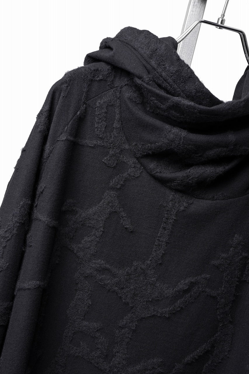 画像をギャラリービューアに読み込む, A.F ARTEFACT TWISTED HOOD PULLOVER TOP / SURFACE WOOL (BLACK)