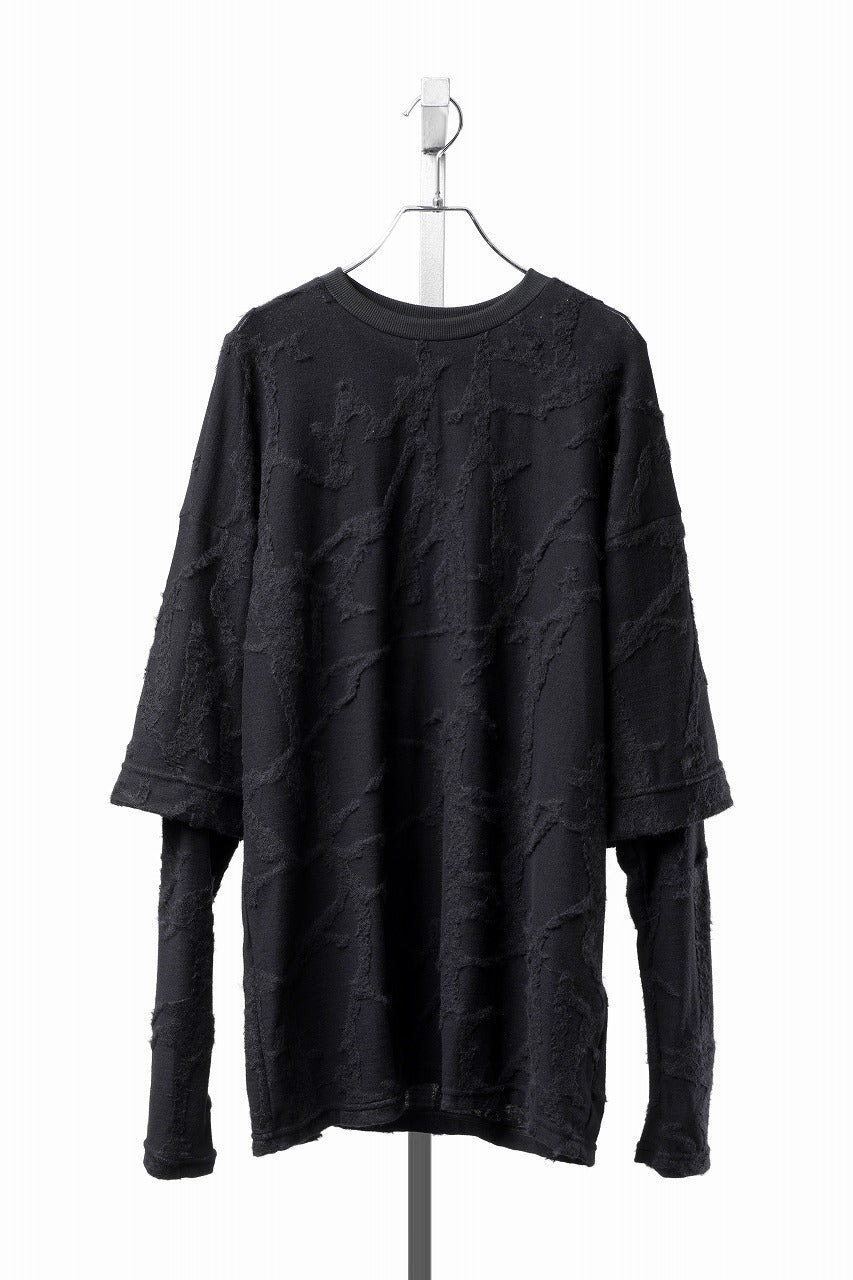 画像をギャラリービューアに読み込む, A.F ARTEFACT LAYERED LONG SLEEVE TOP / SURFACE WOOL (BLACK)