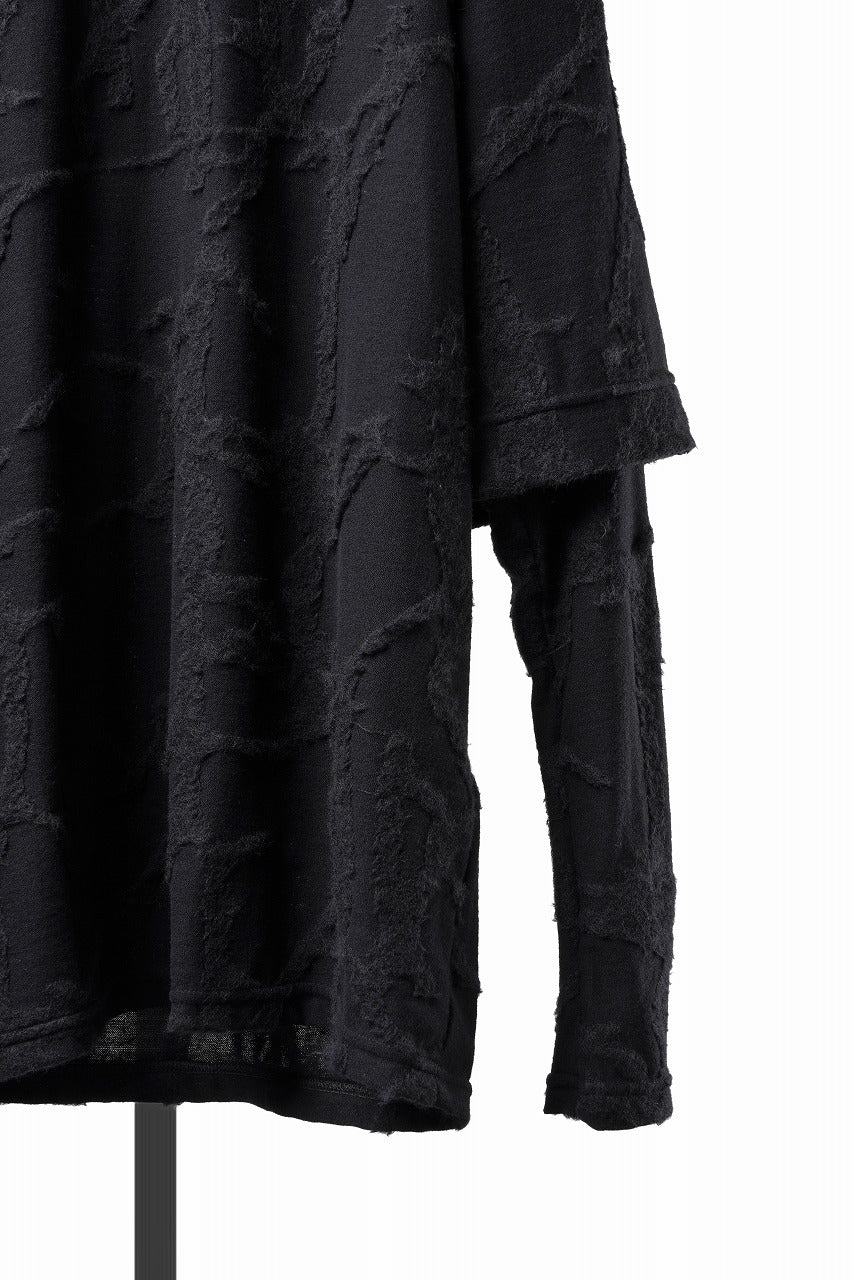 画像をギャラリービューアに読み込む, A.F ARTEFACT LAYERED LONG SLEEVE TOP / SURFACE WOOL (BLACK)