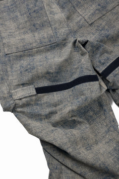 画像をギャラリービューアに読み込む, A.F ARTEFACT BLENDED SHADES DENIM CARGO TUCK WIDE PANTS (STEEL BLUE)