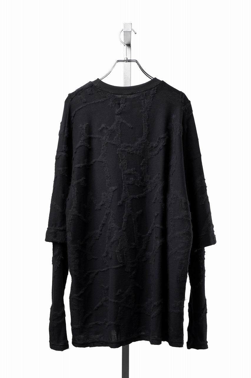 画像をギャラリービューアに読み込む, A.F ARTEFACT LAYERED LONG SLEEVE TOP / SURFACE WOOL (BLACK)