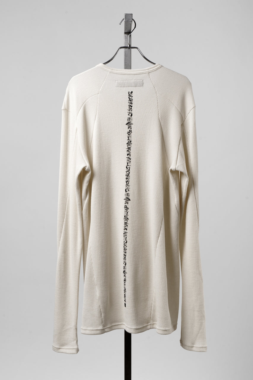 画像をギャラリービューアに読み込む, A.F ARTEFACT BACK PRINTED PULLOVER TOP / WAFFLE KNIT JERSEY (IVORY)