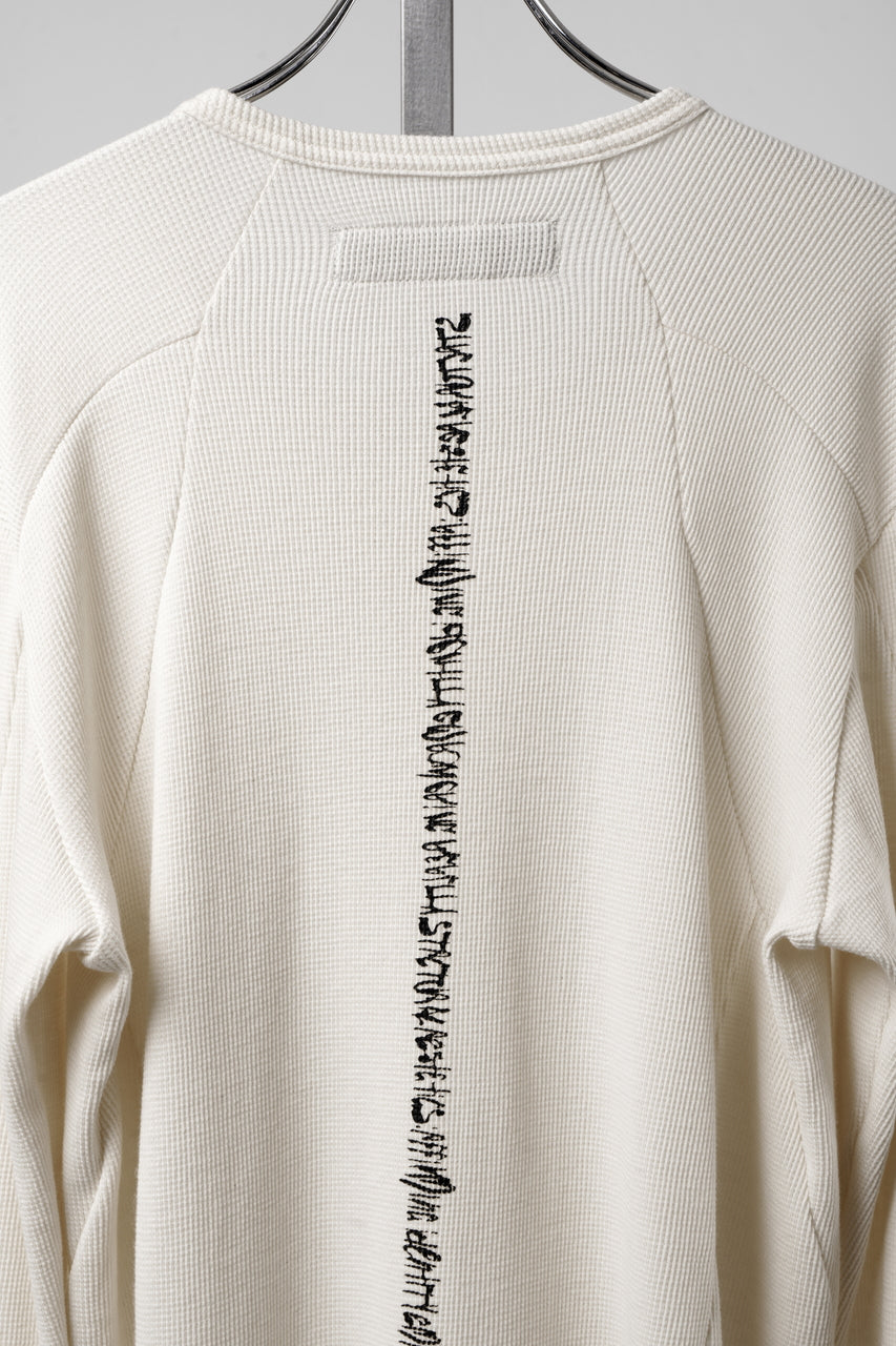 画像をギャラリービューアに読み込む, A.F ARTEFACT BACK PRINTED PULLOVER TOP / WAFFLE KNIT JERSEY (IVORY)