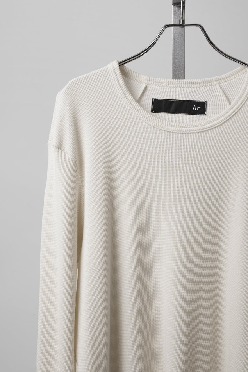 画像をギャラリービューアに読み込む, A.F ARTEFACT BACK PRINTED PULLOVER TOP / WAFFLE KNIT JERSEY (IVORY)