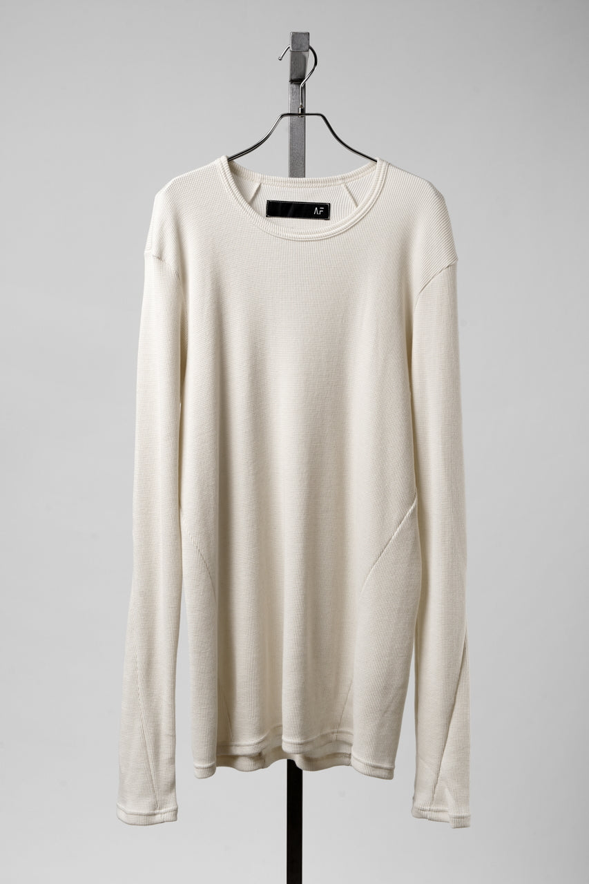 画像をギャラリービューアに読み込む, A.F ARTEFACT BACK PRINTED PULLOVER TOP / WAFFLE KNIT JERSEY (IVORY)