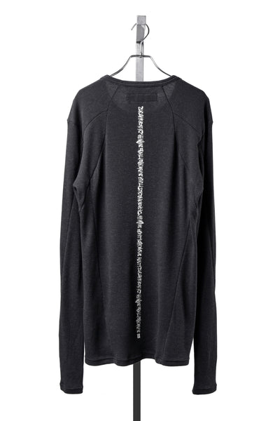 A.F ARTEFACT BACK PRINTED PULLOVER TOP / WAFFLE KNIT JERSEY (DARK GREY)