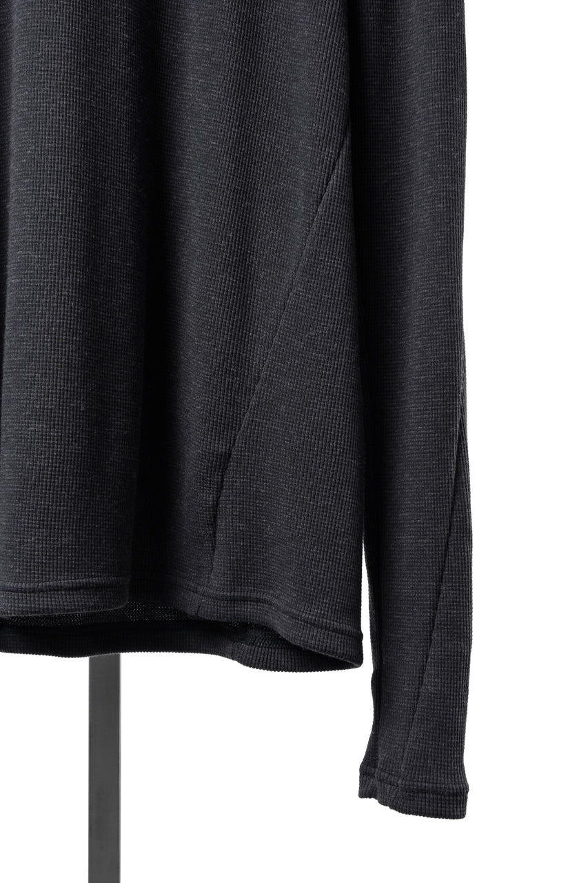 画像をギャラリービューアに読み込む, A.F ARTEFACT BACK PRINTED PULLOVER TOP / WAFFLE KNIT JERSEY (DARK GREY)