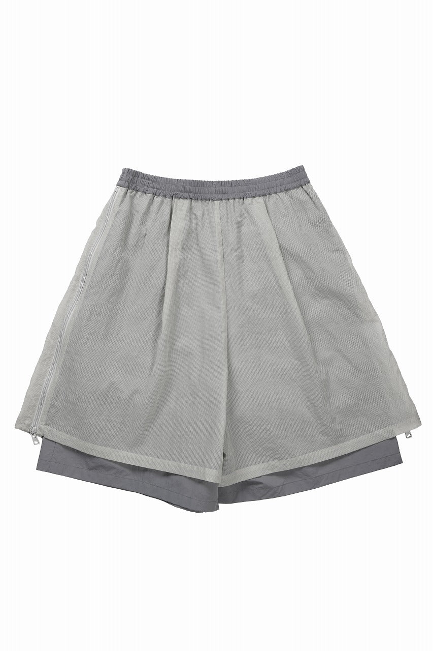 画像をギャラリービューアに読み込む, F/CE. MESH LAYERED WIDE SHORT PANTS (Gray)