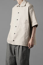 画像をギャラリービューアに読み込む, N/07 OPEN COLLAR H/S SHIRT / HEAVY C/LI BUTCHER STRIPES (BEIGE)