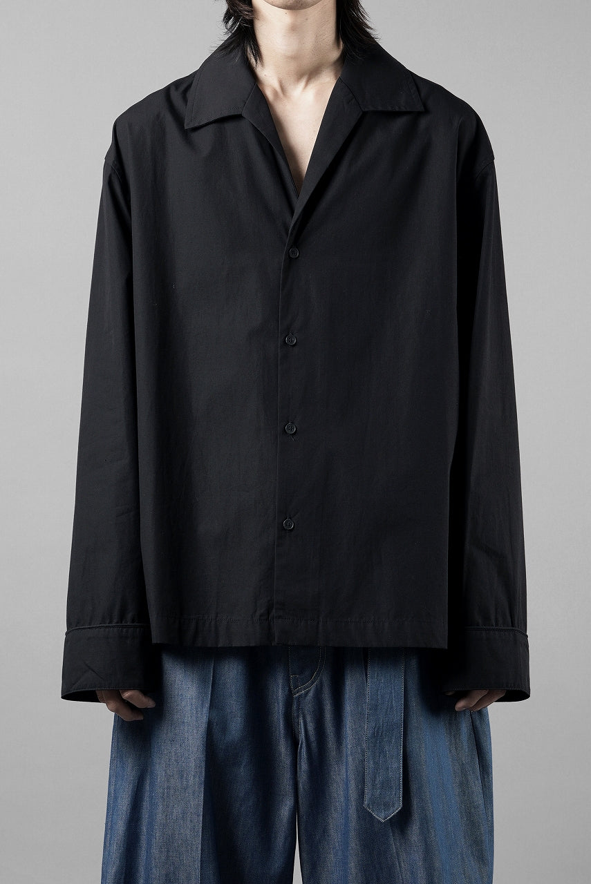画像をギャラリービューアに読み込む, entire studios LS OPEN COLLAR SHIRT (BLACK)