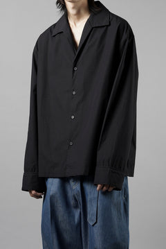 画像をギャラリービューアに読み込む, entire studios LS OPEN COLLAR SHIRT (BLACK)