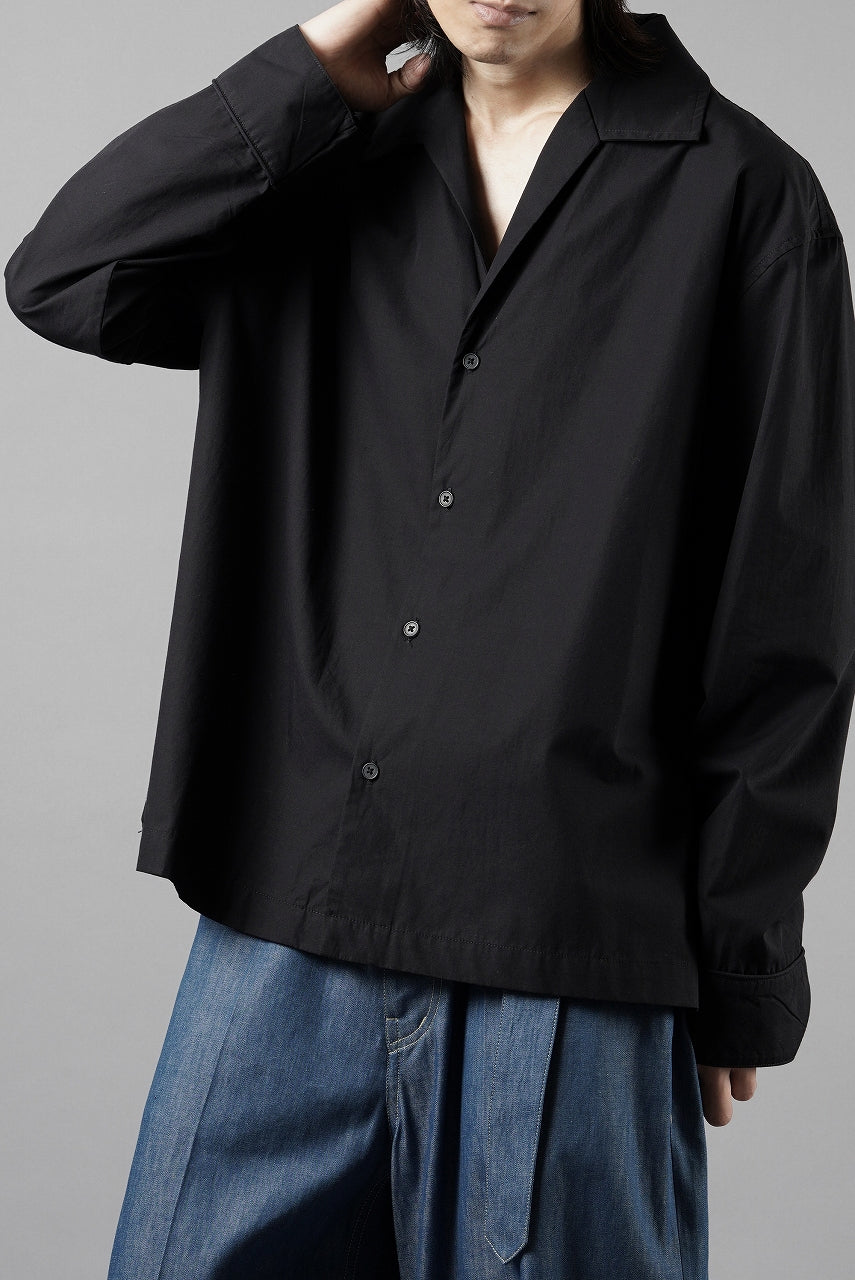 画像をギャラリービューアに読み込む, entire studios LS OPEN COLLAR SHIRT (BLACK)