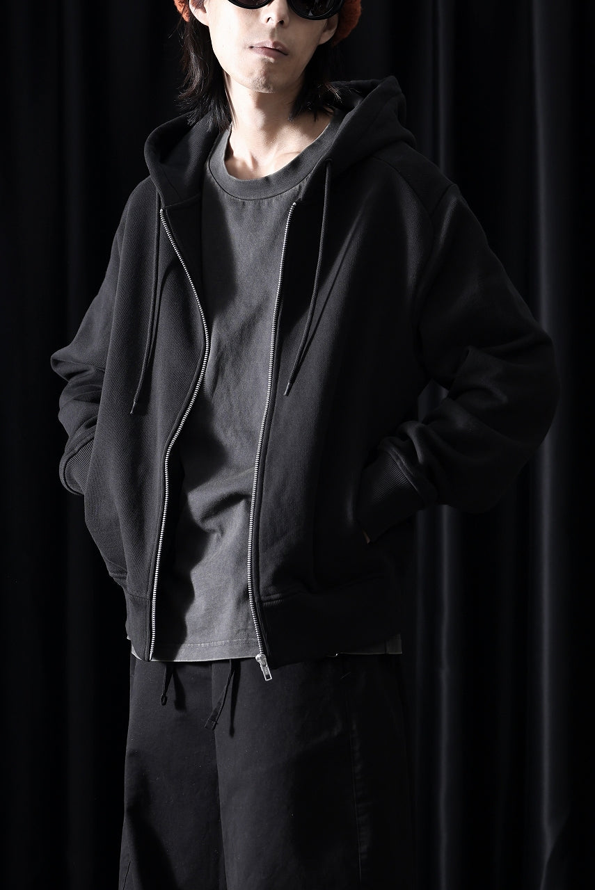 画像をギャラリービューアに読み込む, entire studios SLIM ZIP UP SWEAT PARKA (BLACK)