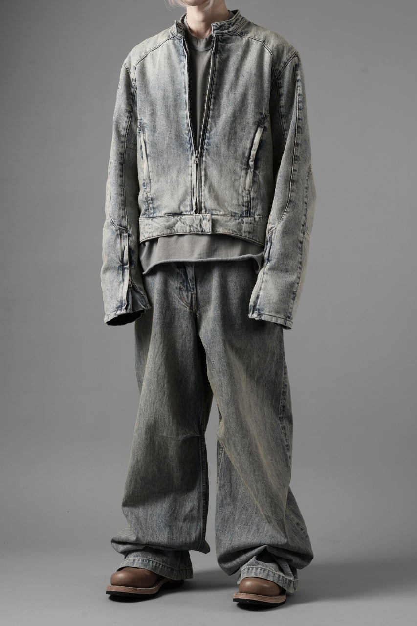 Load image into Gallery viewer, entire studios MOTO DENIM JACKET (SURFACE WAVE)