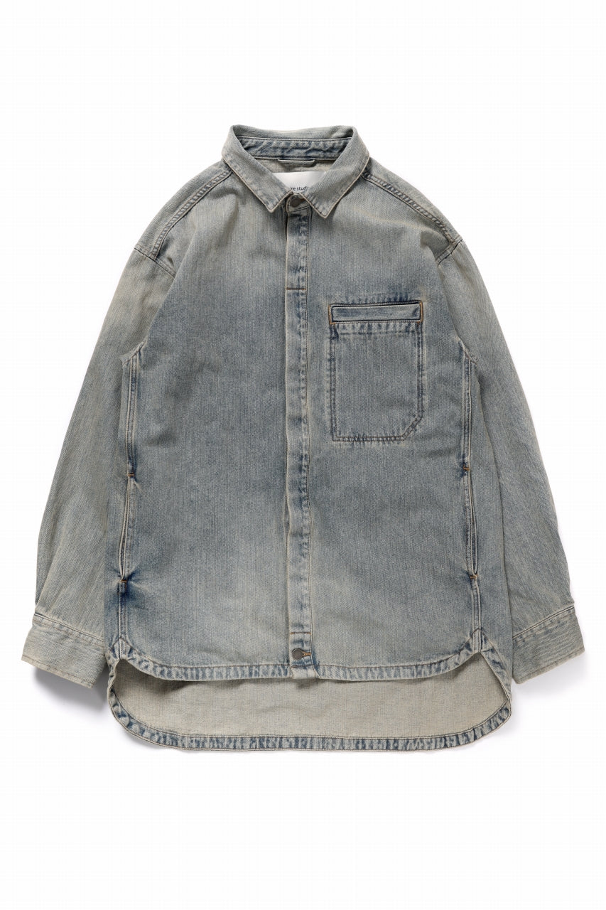 entire studios HERCULEAN DENIM SHIRT JACKET (SURFACE WAVE) *