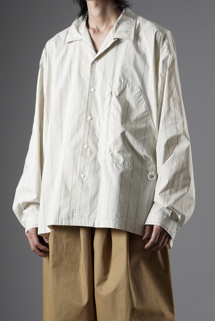 Load image into Gallery viewer, F/CE. RECYCLE OPEN COLLAR SHIRT (IVORY STRIPE)