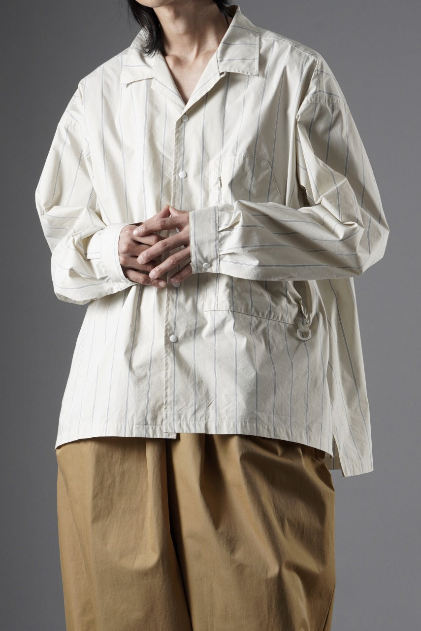 Load image into Gallery viewer, F/CE. RECYCLE OPEN COLLAR SHIRT (IVORY STRIPE)