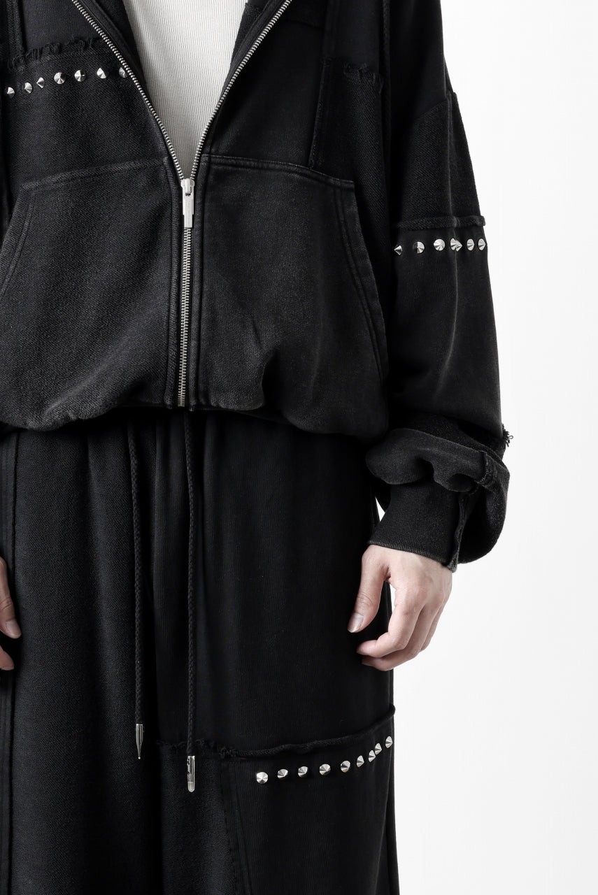 Feng Chen Wang PANELLED FULL ZIP HOODIE (BLACK)