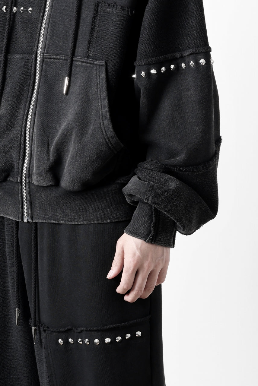 Feng Chen Wang PANELLED FULL ZIP HOODIE (BLACK)