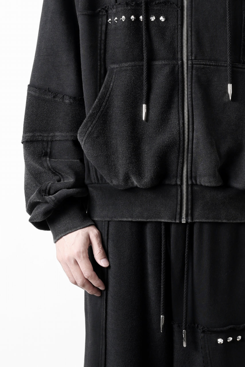 Feng Chen Wang PANELLED FULL ZIP HOODIE (BLACK)