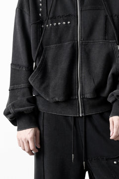 画像をギャラリービューアに読み込む, Feng Chen Wang PANELLED FULL ZIP HOODIE (BLACK)