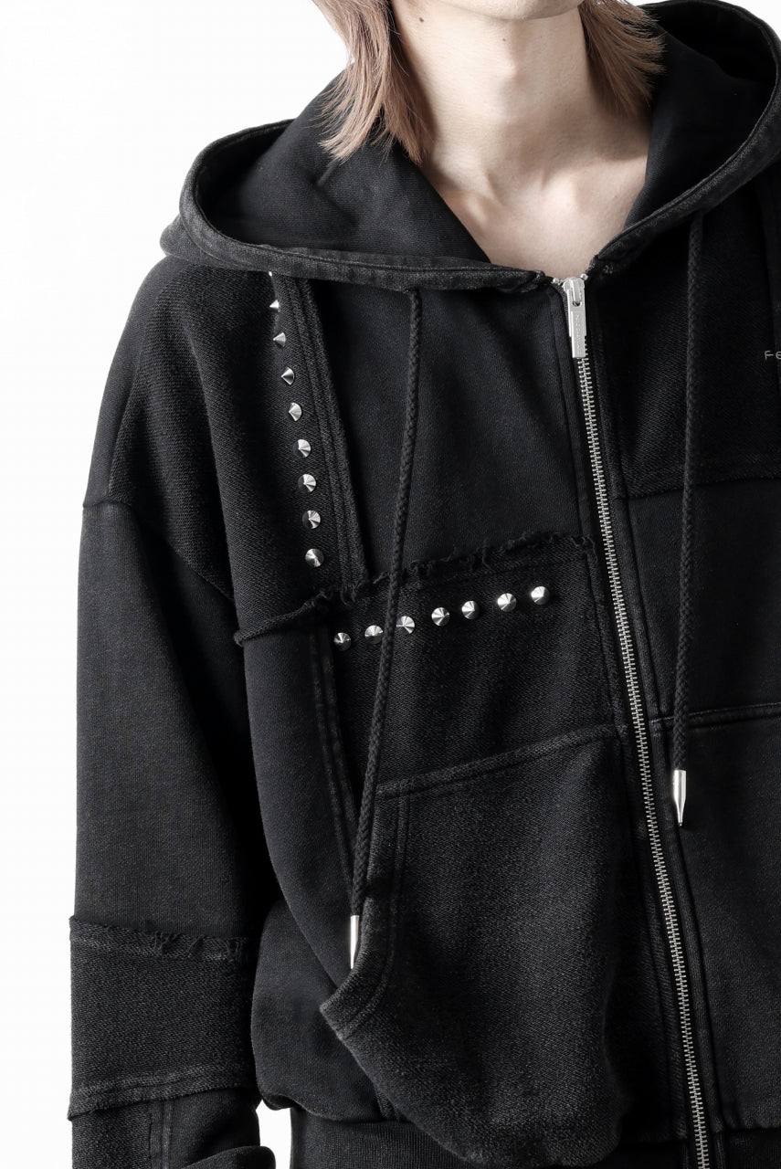 Feng Chen Wang PANELLED FULL ZIP HOODIE (BLACK)