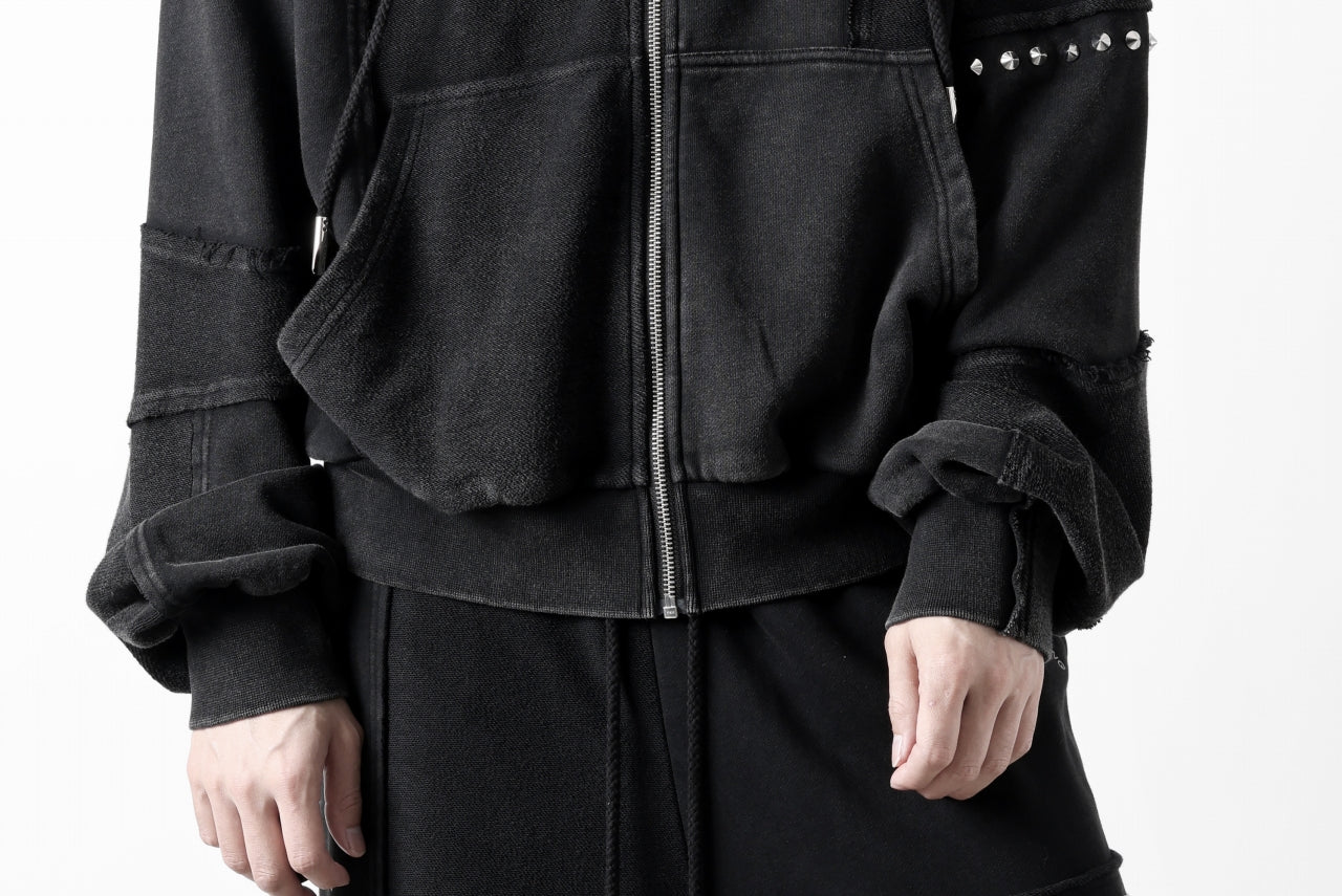 Feng Chen Wang PANELLED FULL ZIP HOODIE (BLACK)