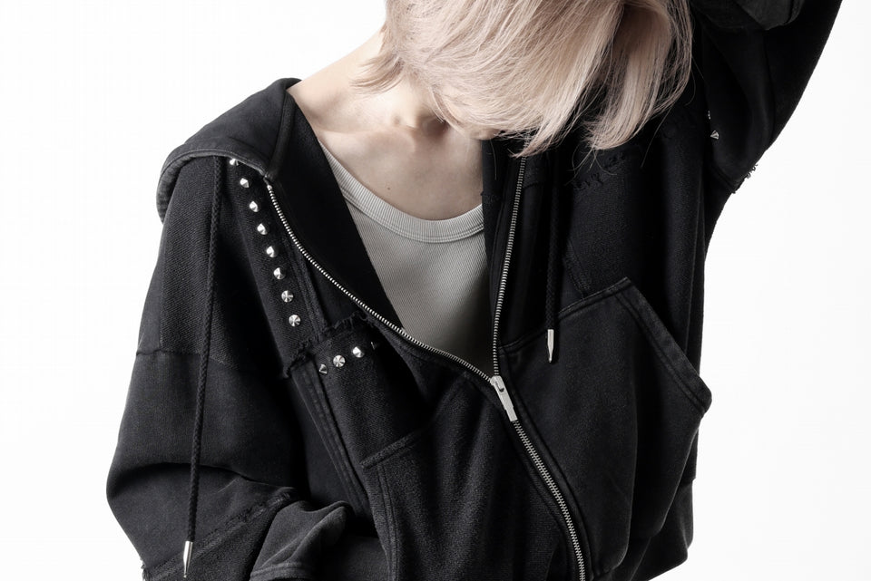 画像をギャラリービューアに読み込む, Feng Chen Wang PANELLED FULL ZIP HOODIE (BLACK)