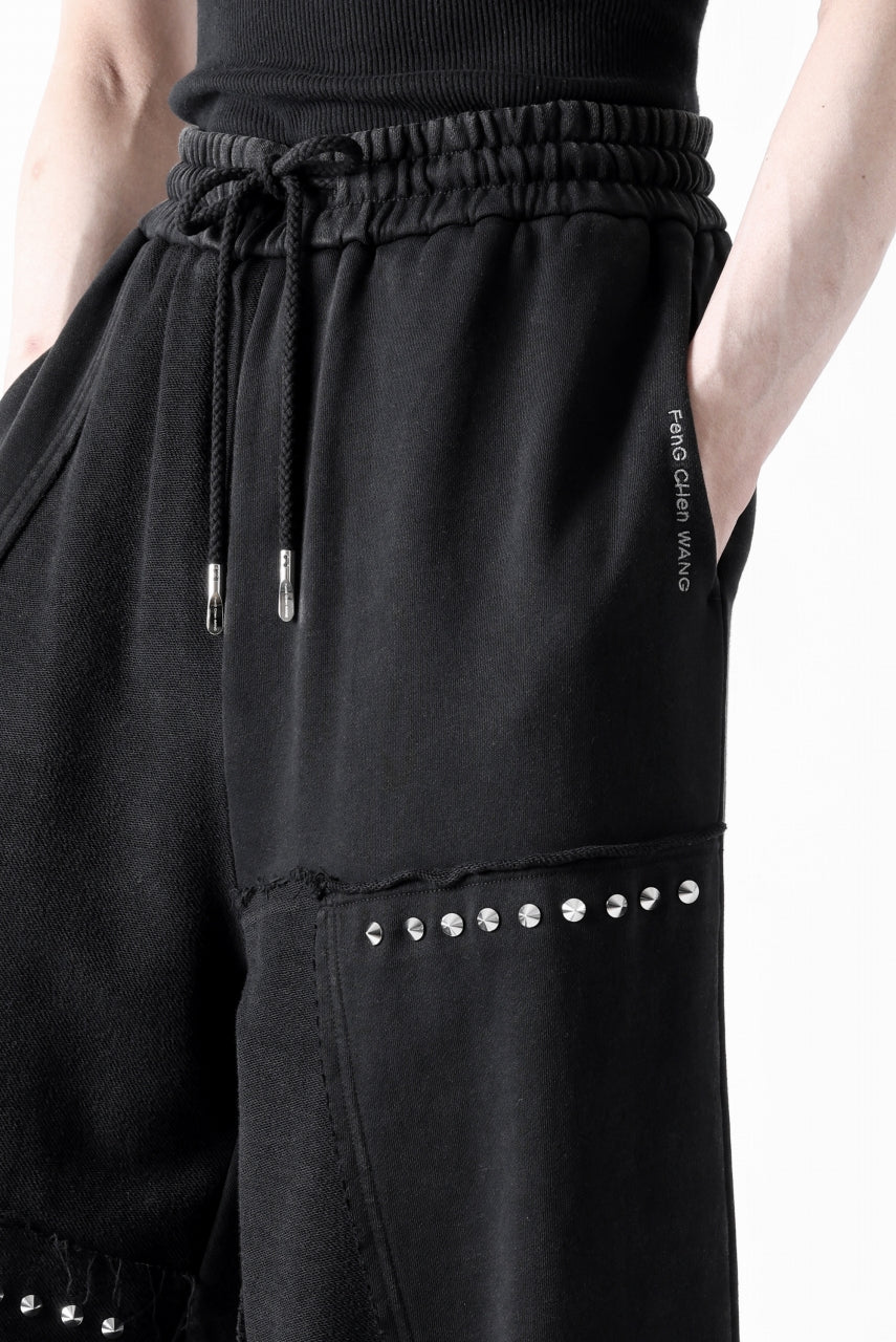 Feng Chen Wang PANELLED STRAIGHT SWEATPANTS (BLACK)